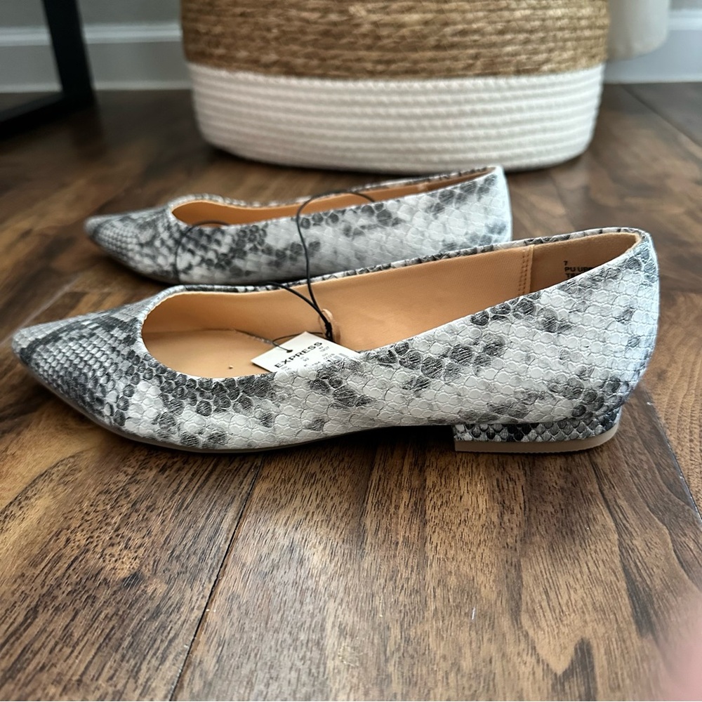 Express Snakeskin Flats